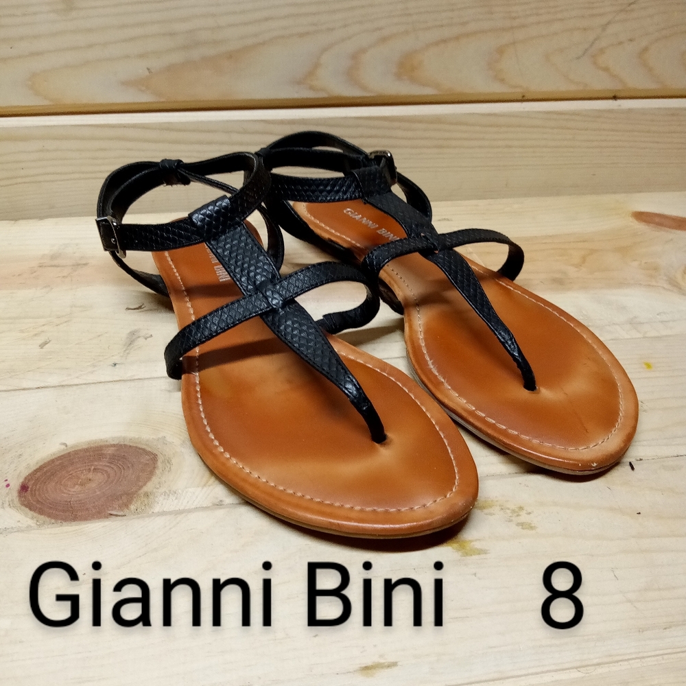 Gianni Bini Strappy, Gladiator style, Snakeskin Pattern Leather Sandals,…